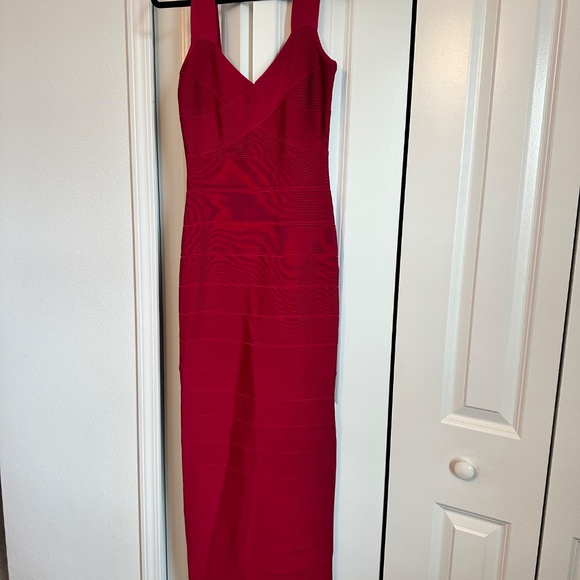 Valentines Day Herve Leger Red Maxi Dress - Picture 2 of 5